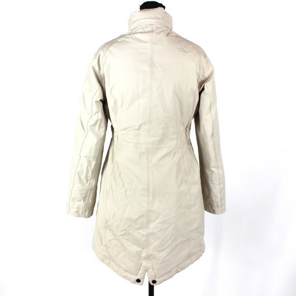 The North Face Dryvent Coat Ivory Beige Down Insulated Rain Jacket Size Small S - Picture 5 of 7